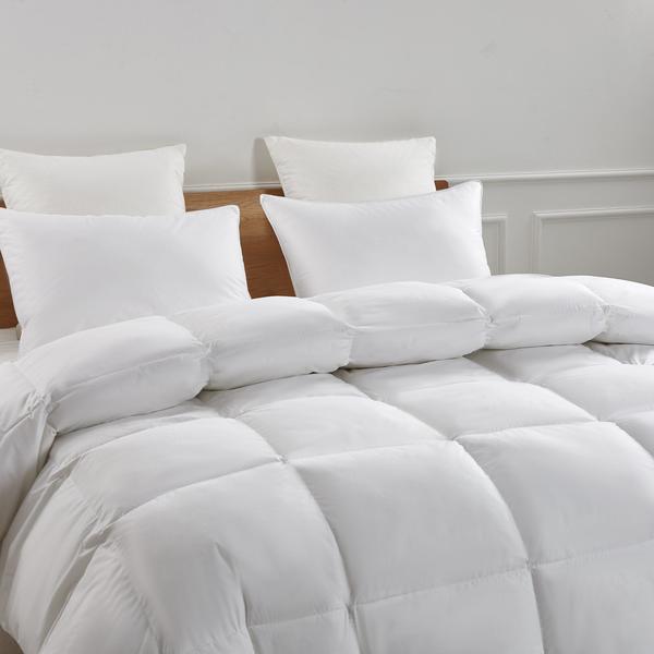 Blue Ridge Goose Down/Feather White Comforter, Year Round Warmth, Twin SE003024